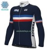 Wielershirt 2022 Frankrijk Nationaal Team Winter Thermal Fleece - Blauw